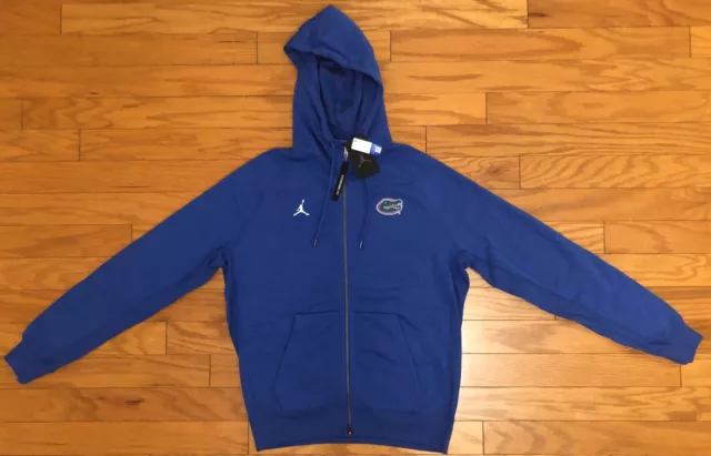 $95 NEW Nike Florida Gators Air Jordan Jumpman Fleece Pullover Full Zip Hoodie L