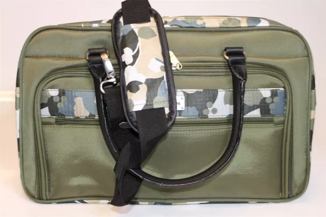 Samantha Brown NEW Green Camo Canvas Carry On Luggage Crossbody Travel Bag