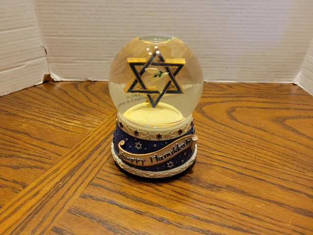 STAR OF DAVID Snow Globe Musical Wind Up 6” Figurine Jewish Religious