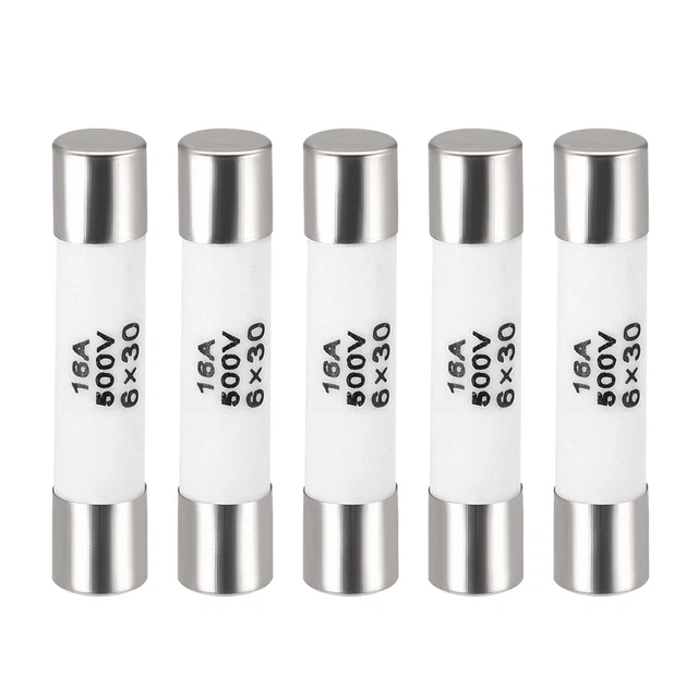 Céramique Fusibles à Cartouche 16A 500V 6x30mm Fusibles pour Amplificateur 5Pcs