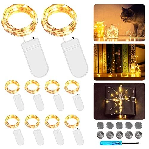 SPORWAY Guirlande Lumineuse LED Piles Lot de 10 Guirlande Noël 2M 20 LEDs ave...