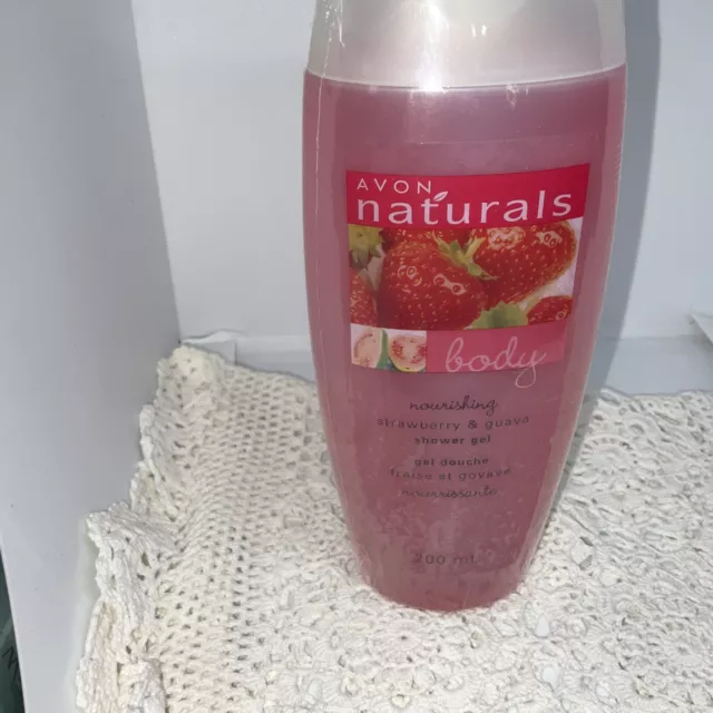 NEW - AVON NATURALS BODY  - STRAWBERRY AND GUAVA  SHOWER GEL- 200ml