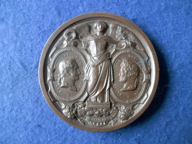 BELGIEN Inbetriebnahme Eisenbahn BRÜSSEL - PARIS 1846 Medaille von Hart