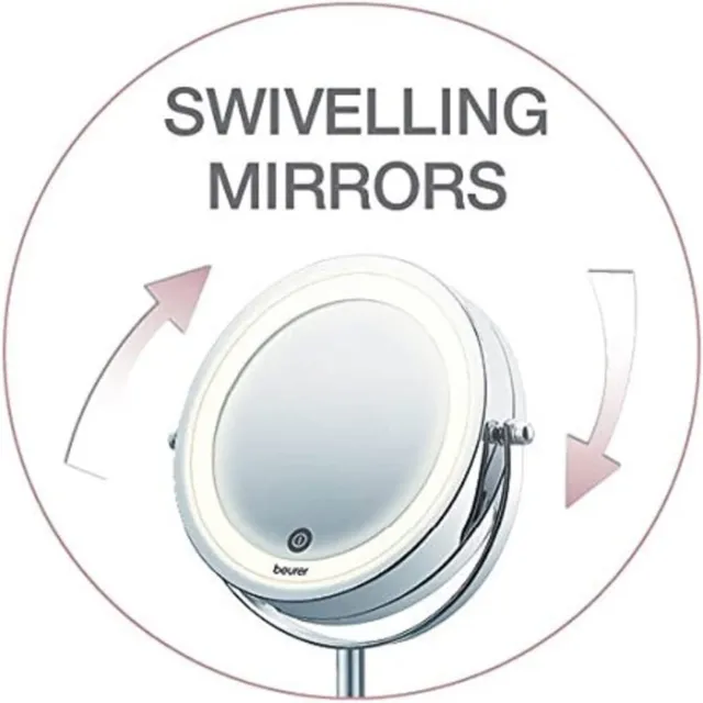 Beurer BS55 Make-up Spiegel mit Licht - Berührungssensor Normal & Vergrößerungsansicht 2