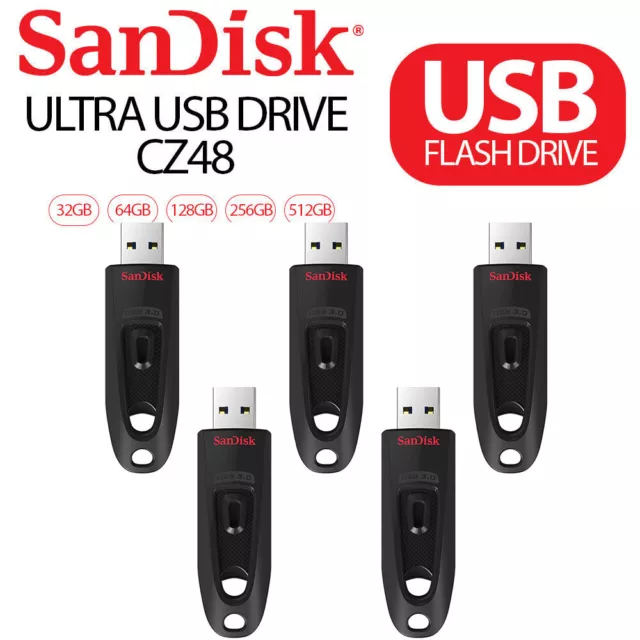 USB Flash Drive SanDisk Ultra CZ48 8G 16G 32GB 64GB 128GB 512G Memory Stick CZ50