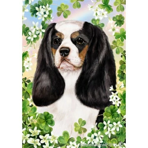 Clover House Flag - Tri Cavalier King Charles Spaniel 31048