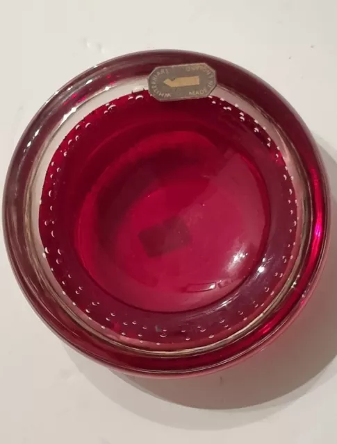 Whitefriars Ruby Red Glass Controlled Vintage Bowl