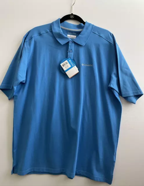 Columbia Sportswear Elm Creek XL Polo Shirt Blue Short Sleeve OmniWick NWT