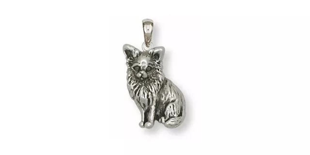 Long Hair Chihuahua Pendant Jewelry Sterling Silver Handmade Dog Pendant CU8-P