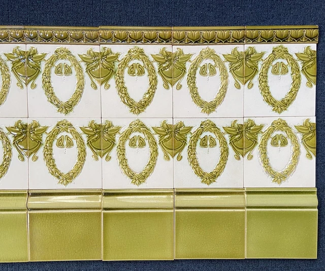 ENGLAND ANTIQUE ART Nouveau Majolica 20-Set Tile C1900 £408.35 ...