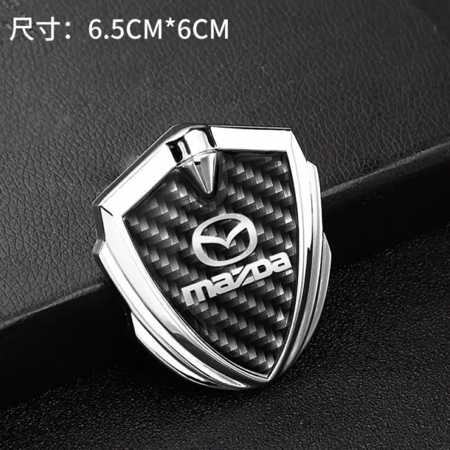 3D Metal Car Body Front Rear Trunk Side Fender Badge Emblem For Mazda Silver