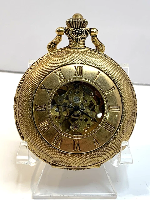 VINTAGE PICADOR POCKET Watch Mechanical See Through 17 Jewels Demi