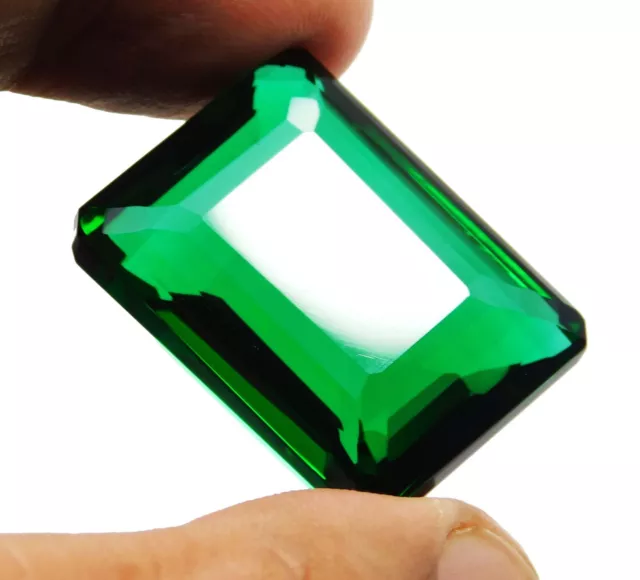 Natural Certified 60.90 Ct Emerald Cut Green Colombian Emerald Loose Gemstone-