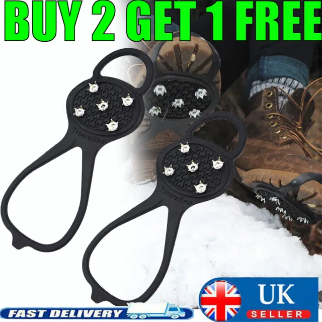 Universal Snow Ice Anti Slip Grips Cleats Crampon Spikes For Shoe & Boots Winter