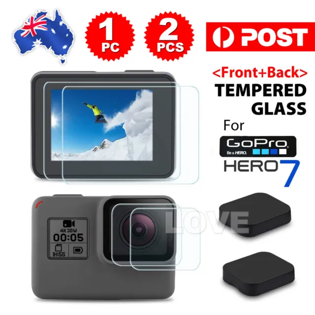 Tempered Glass For GoPro 7 6 5 Camera Accessories Screen Protector Lens Cap