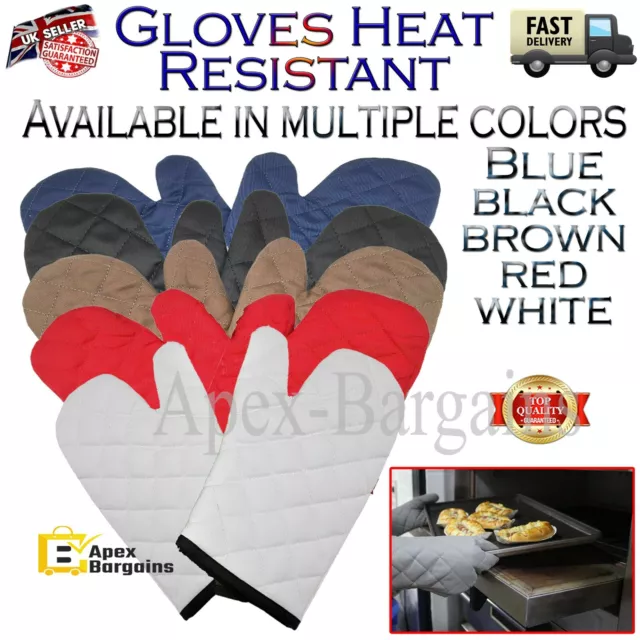 1 Pair Kitchen BBQ Grilling Cooking Oven Gloves Quilt Mitts Heat Resistant Glove