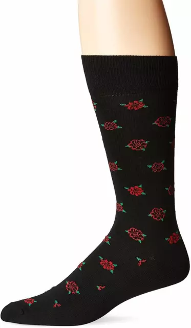 Dress Socks J.M. Dickens Mens Pima Cotton Black Rose Fashion Size:10-13