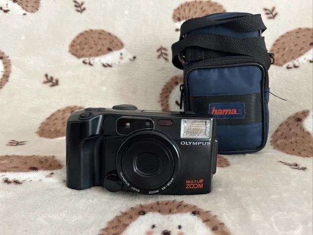 Olympus AZ-200 Superzoom 35 mm fotocamera punta e scatta pellicola testata nera