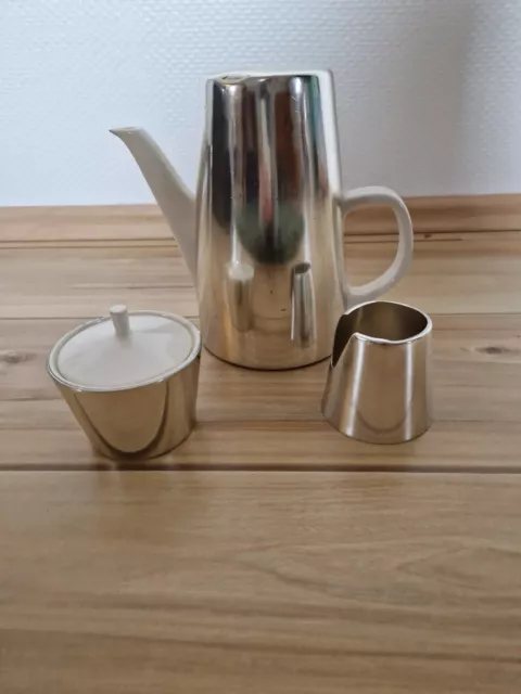 Melitta Kaffekanne mit Thermohaube +Zuckerdose+Milchkännchen Vintage