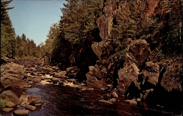 Michigan Upper Peninsula Rocks and Rapids ~ 1970s vintage postcard  sku909