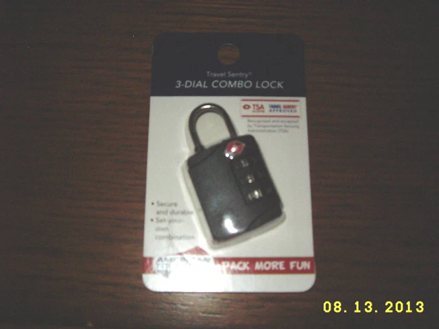 TSA Travel Sentry Approved BLACK AMERICAN TOURISTER Luggage 3 DIAL COMBO Lock LG