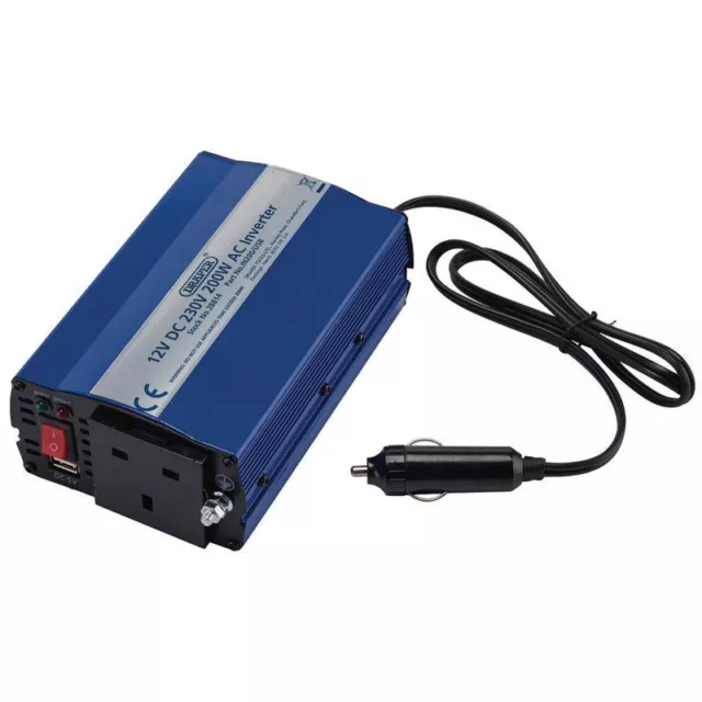 Draper 12v To 230v 200W DC-AC Inverter 28814