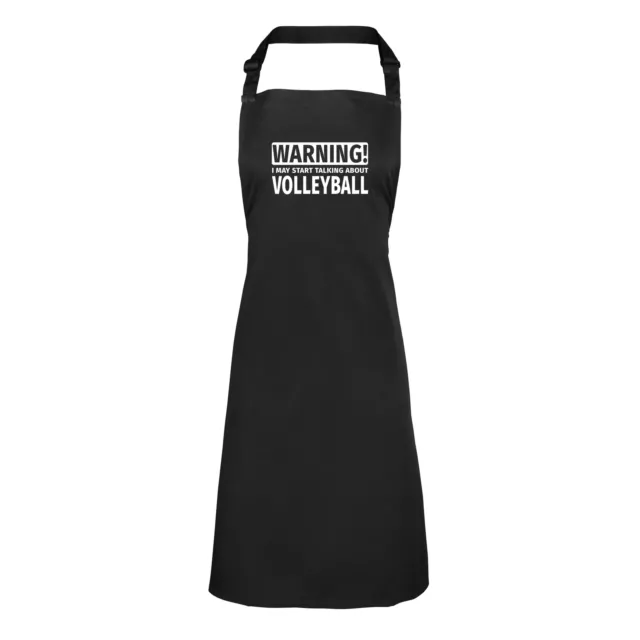Warning May Start Talking about Volleyball Mens Womens Apron