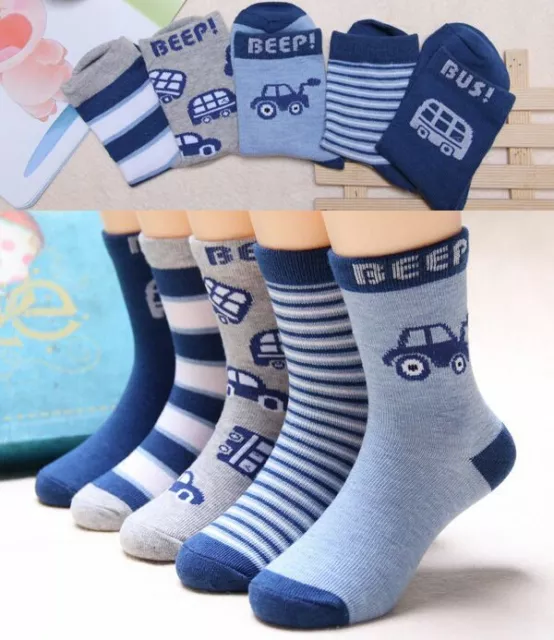 5 Pack Baby Socks Newborn Girl Boys Cute Crew Socks Cotton Toddler Cartoon Socks