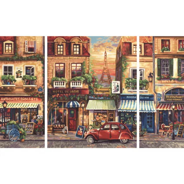 Paris Nostalgie Malen nach Zahlen Schipper 80 x 50 cm Triptychon Stadtlandschaft
