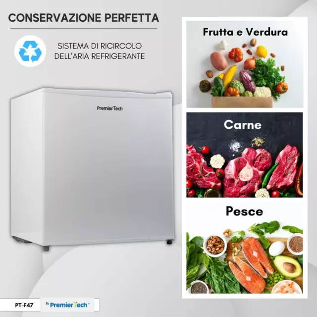 Mini frigo Bar Frigorifero piccolo bianco 45 Litri Classe E PremierTech PT-F47 3