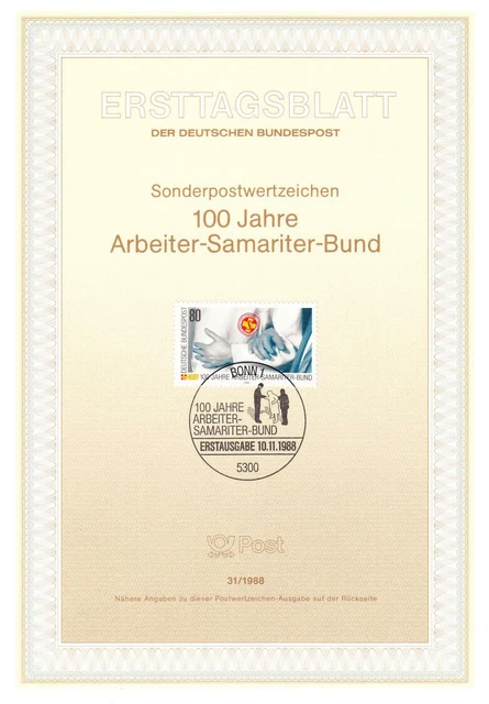 Bund ETB Nr. 31/1988 - 100 Jahre Arbeiter-Samariter-Bund