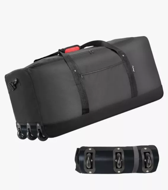 120L Foldable Rolling Duffel Bag with 3 Wheels Light Weight Travel Duffel Bag