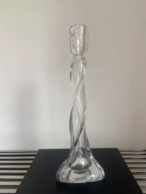 Tall Mid-Century Modern Abstract Glass Candle Holder French