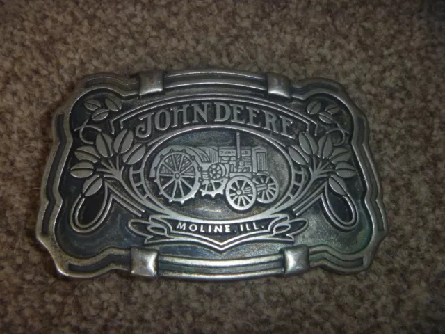 John Deere Moline Illinois Tractor Cast Metal Belt Buckle - Vintage - Rare