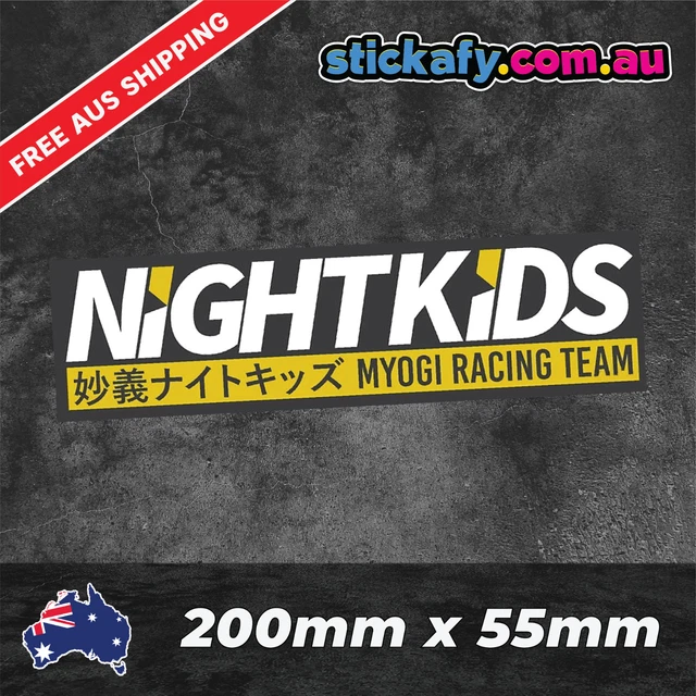 Night kids Sticker - Funny Laptop Car Window Bumper JDM 4x4 decal 4wd Initial D