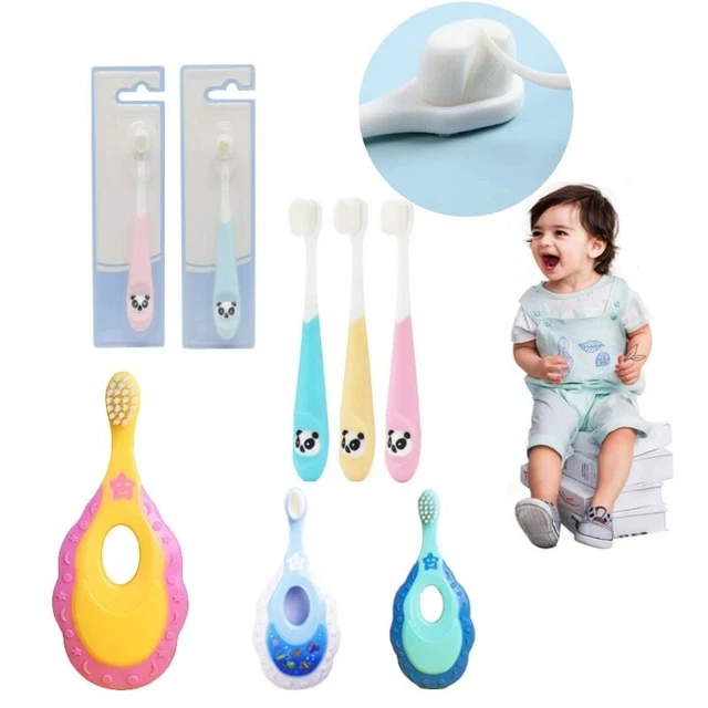 Brosse à dents avec poignée en Silicone pour enfants, brosse de nettoyage.