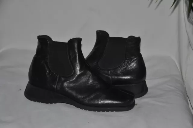 bottines en cuir noir PT 37 confortables