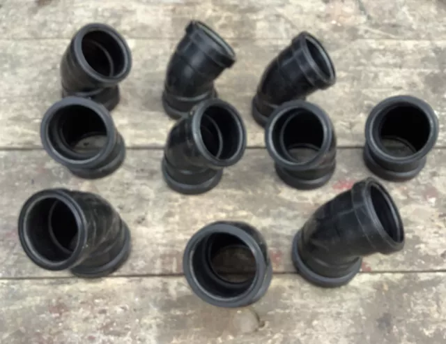 10 x 54mm  Push Fit Waste 45 Degree WP54B Bend Black Pipe Water Plumbing F&F