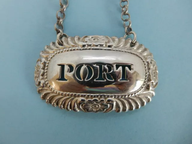 Georgian SOLID Silver PIERCED 'PORT' Wine LABEL, London 1818 Charles Rawlings