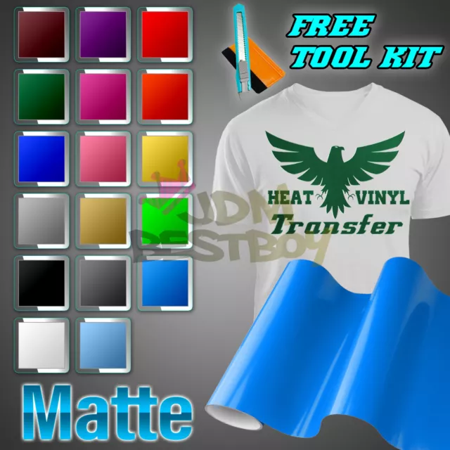 Matte Heat Transfer Vinyl HTV Sheets T-Shirt 20" Wide Roll Iron On / Heat Press