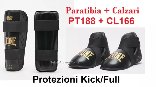 Kit Paratibia + Calzari Leone - Protezioni Kick Boxing Muay Thai Kick Light