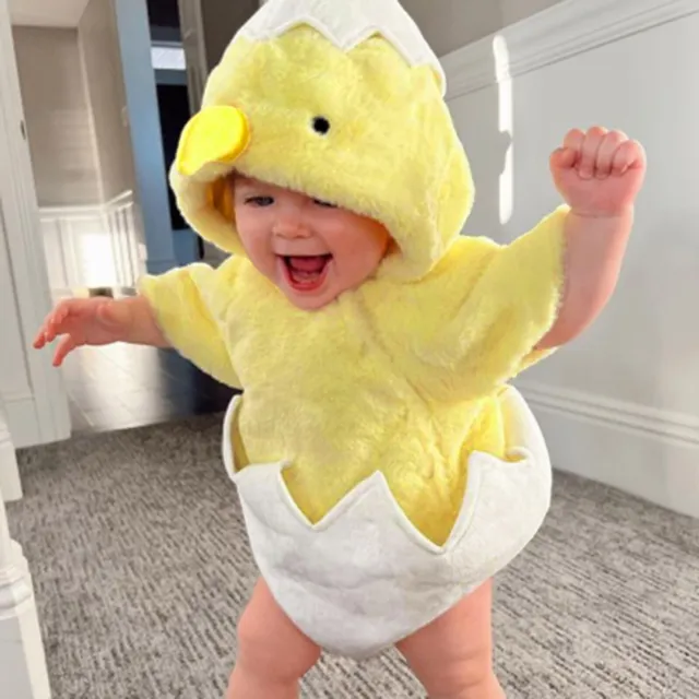 Bébé Enfant Fille cosplay poulet animal costume hiver polaire à capuche body
