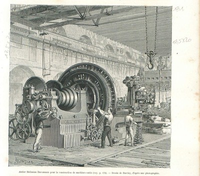 MULHOUSE DORNACH USINE TEXTILE DOLLFUS-MIEG DESSIN BARCLAY GRAVURE 1885 