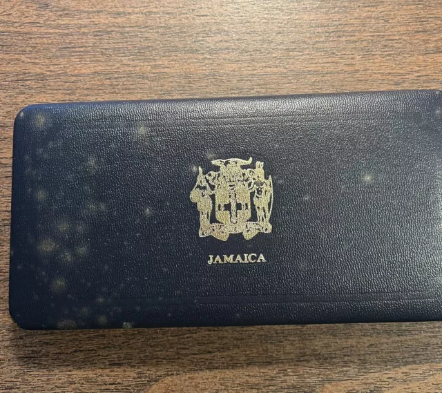 1973 JAMAICA PROOF SET 7 coins, Silver 5$, Franklin Mint, w/box