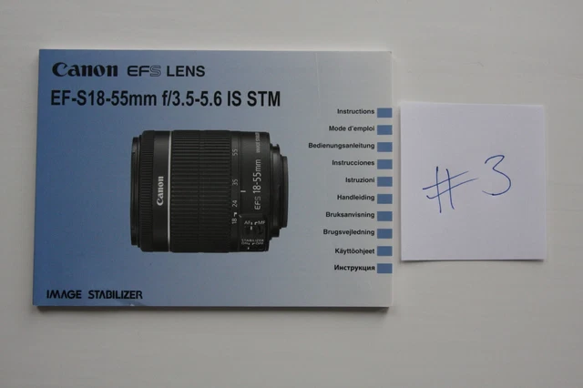 Nuovo manuale di istruzioni obiettivo originale Canon 18-55 mm IS STM nel Regno Unito #3