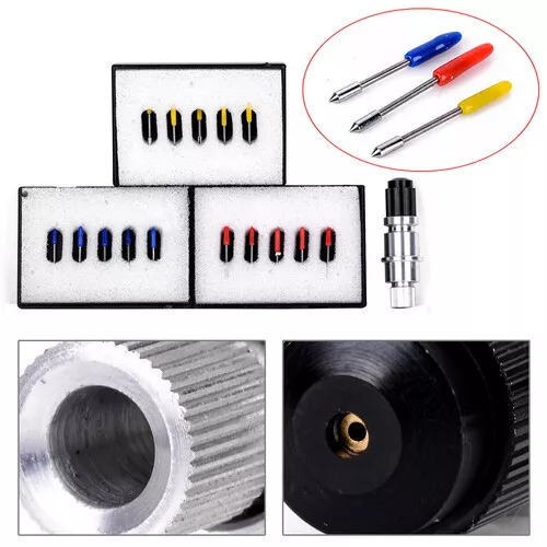 Graphtec CB09 Blade Holder + 15pcs Blades 30° 45° 60° for Vinyl Plotter Cutter