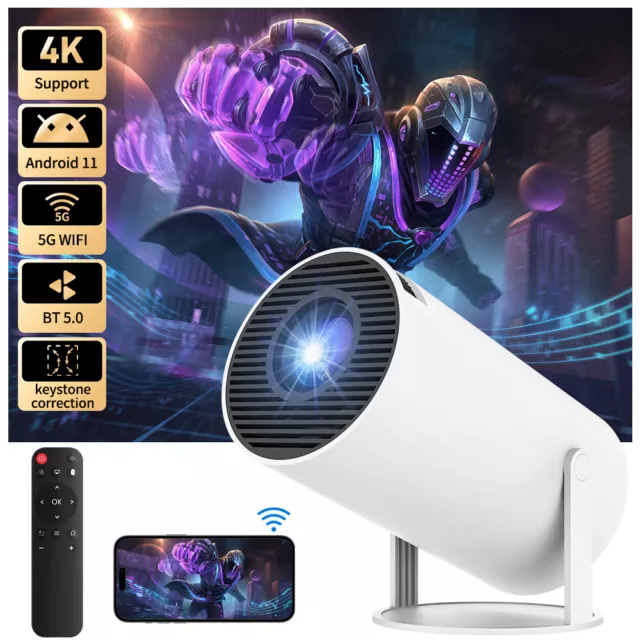 7000 Lumen LED Projector 4k 1080p Mini Home Theater WiFi Bluetooth Android HDMI 2