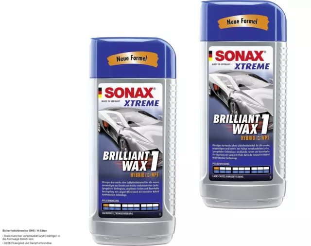 2x SONAX XTREME BrilliantWax 1 Hybrid NPT Hartwachs Versiegelung 500 ml