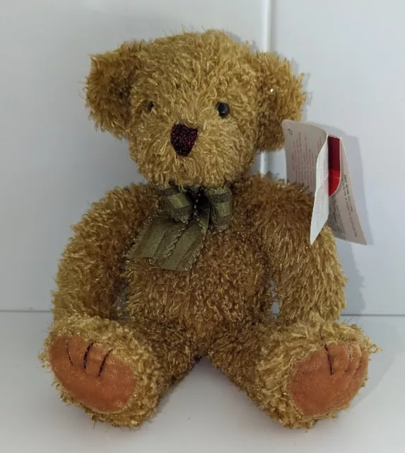 Glimmers Russ Berrie Sparkly Teddy Bear with Bow with Tags.