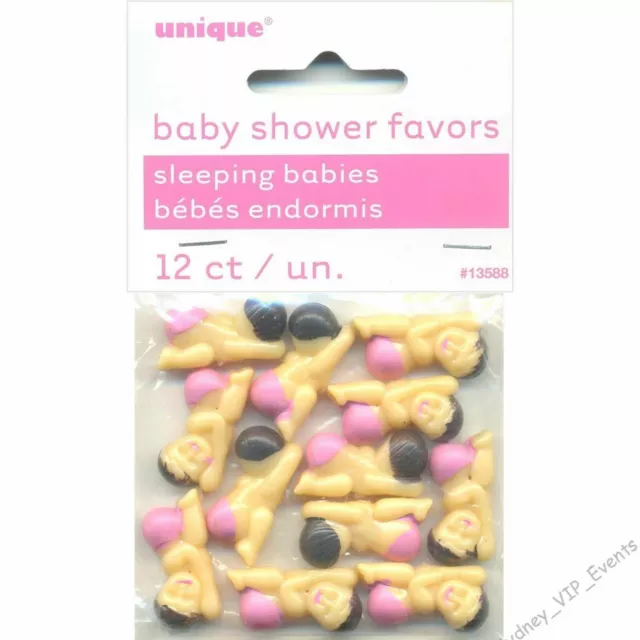 Mini Plastic Babies With Pink Diaper 12Pk Baby Shower Party Favours Bag Filler